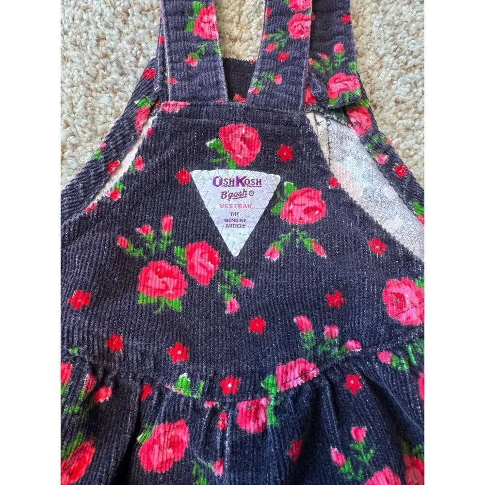 OshKosh B'gosh Girls Corduroy Overalls size 5, Vintage 90's